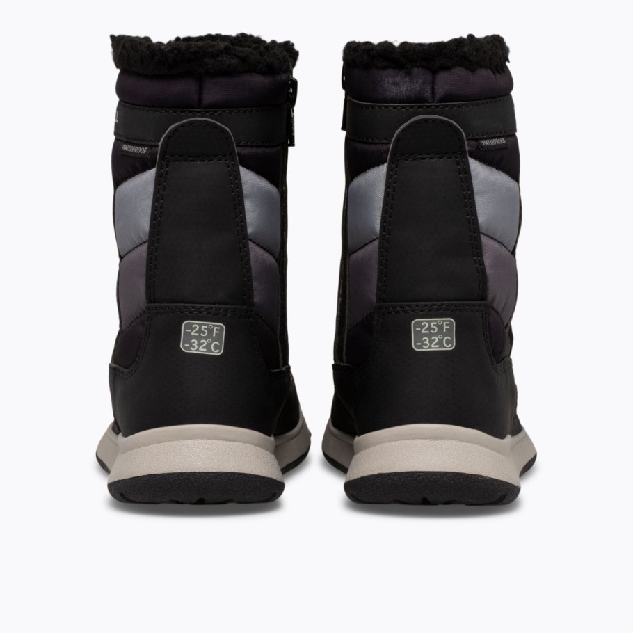 Big Kid's Alpine Puffer Waterproof Boot Merrell Black Grey