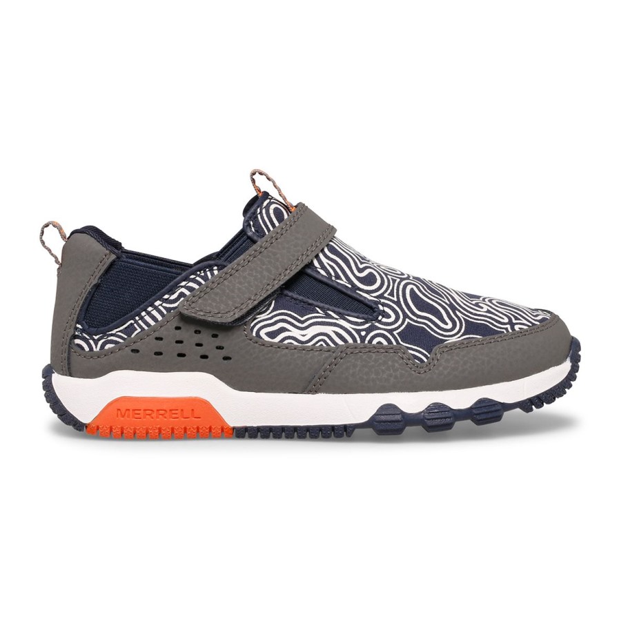 Big Kid's Free Roam Chroma Moc Grey Navy Merrell