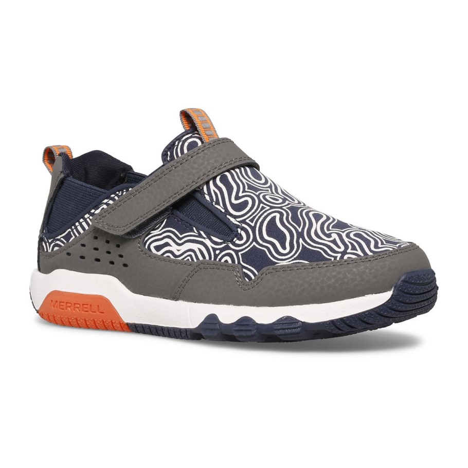 Big Kid's Free Roam Chroma Moc Grey Navy Merrell