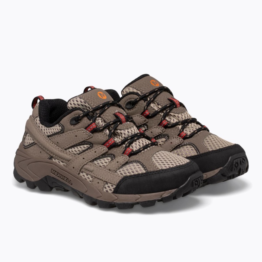 Big Kid's Moab 2 Low Lace Shoe Merrell Bark Brown