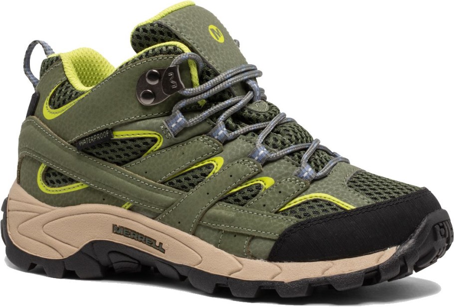 Big Kid's Moab 2 Mid Waterproof Boot Merrell Green Lime