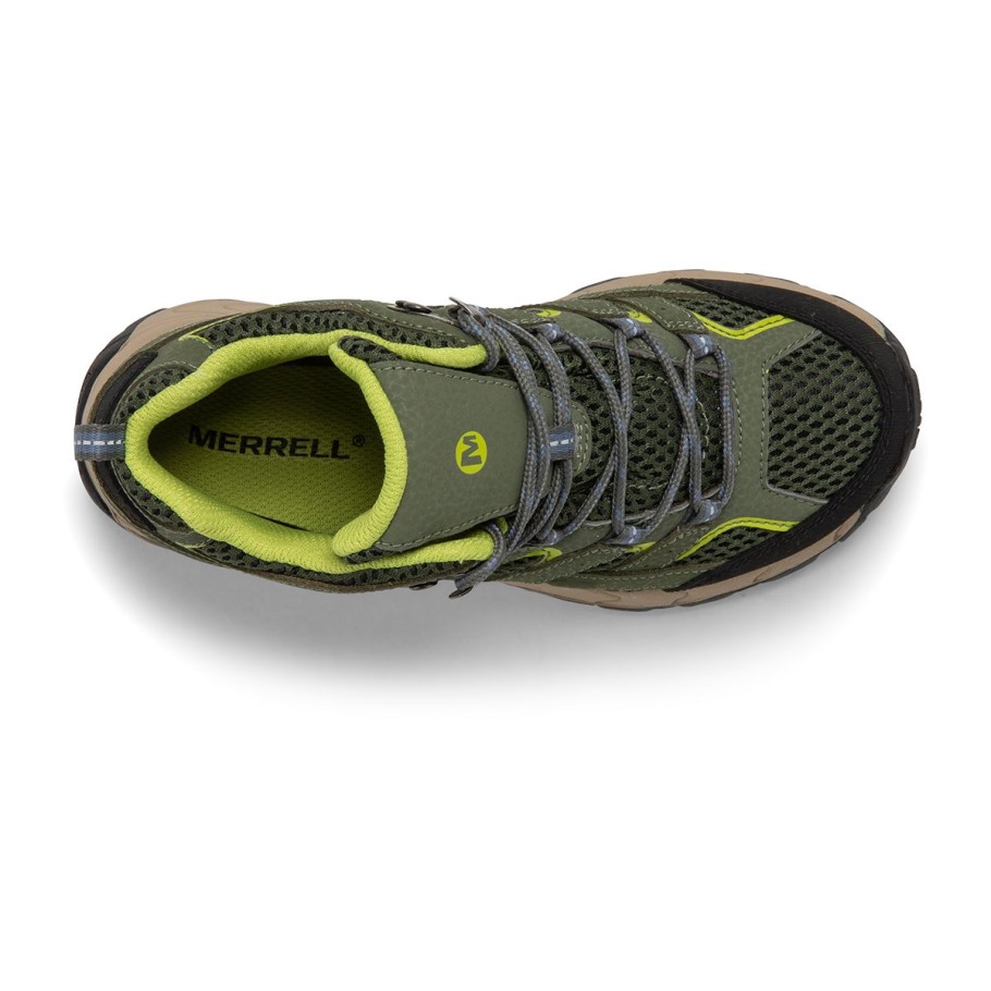 Big Kid's Moab 2 Mid Waterproof Boot Merrell Green Lime
