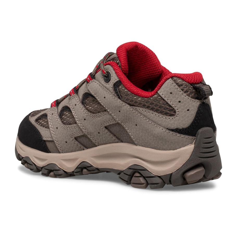 Big Kid's Moab 3 Low Lace Waterproof Sneaker Merrell Boulder Red