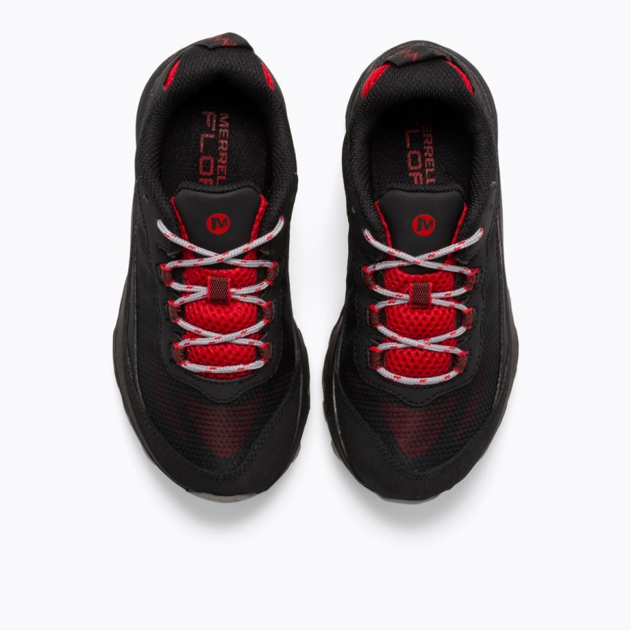 Big Kid's Moab Speed Low Waterproof Grey Black Red Merrell