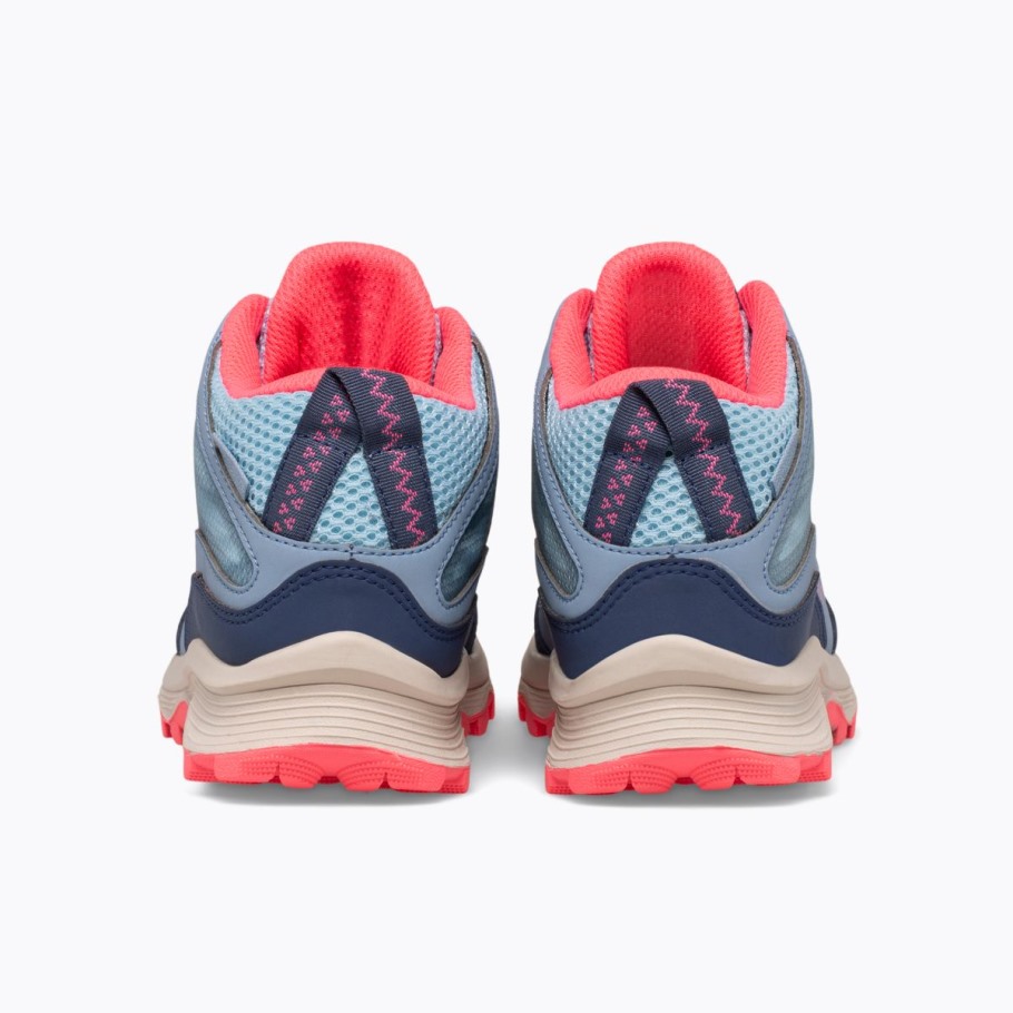 Big Kid's Moab Speed Mid Waterproof Dusty Blue Coral Merrell