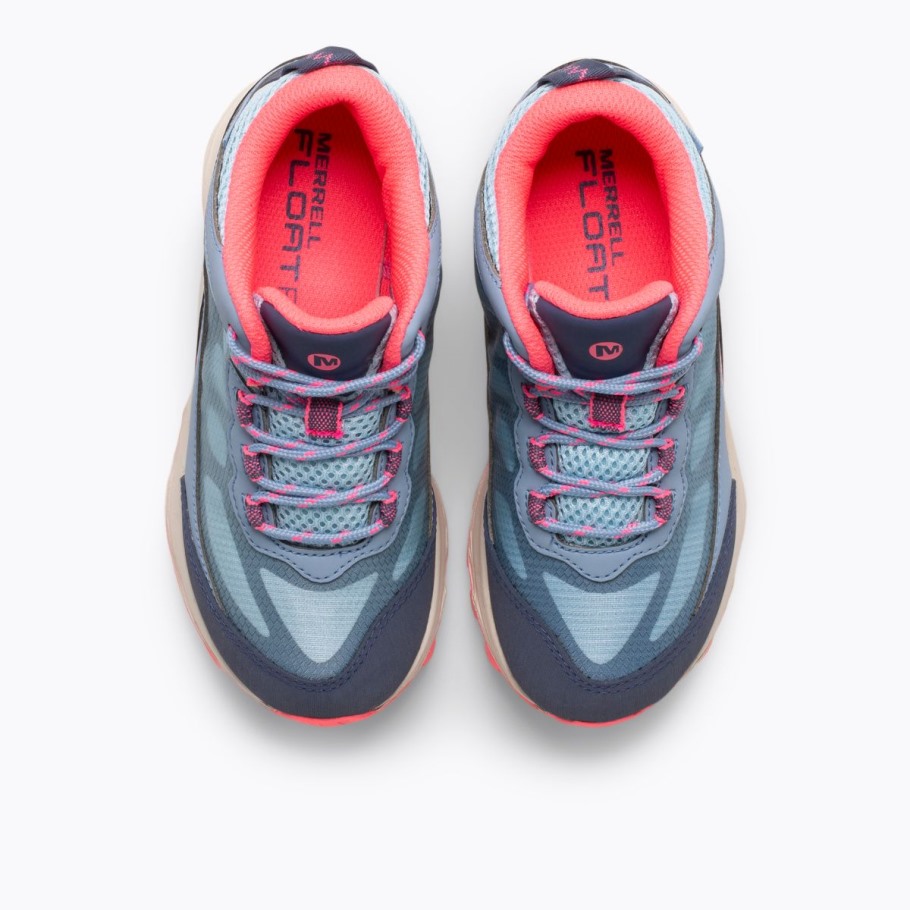 Big Kid's Moab Speed Mid Waterproof Dusty Blue Coral Merrell