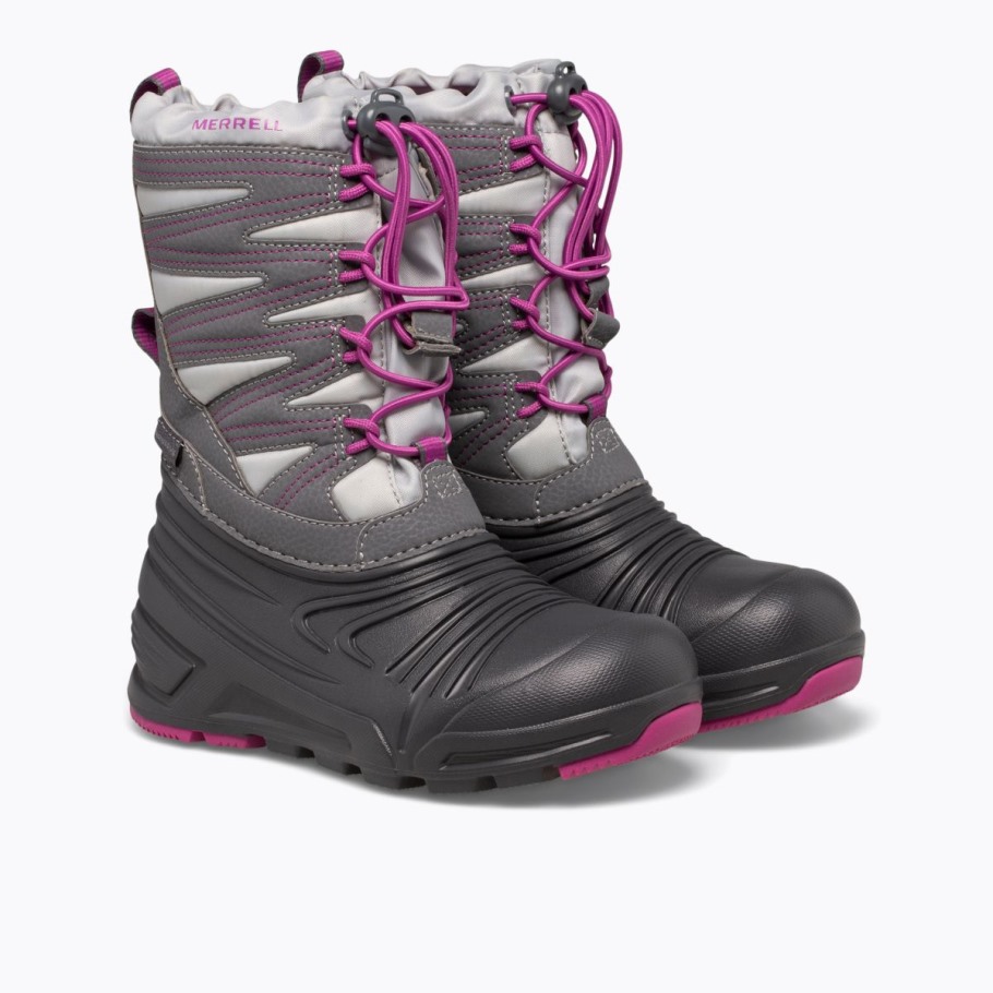 Big Kid's Snow Quest Lite 3.0 Waterproof Merrell Grey Berry