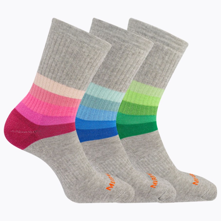 Day Hiker Wool Cushioned Crew Sock 3-Pack Merrell Gray Assorted