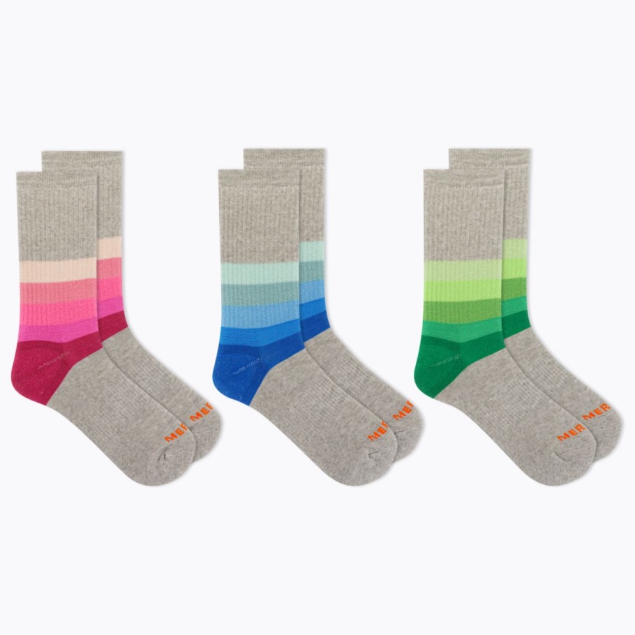 Day Hiker Wool Cushioned Crew Sock 3-Pack Merrell Gray Assorted
