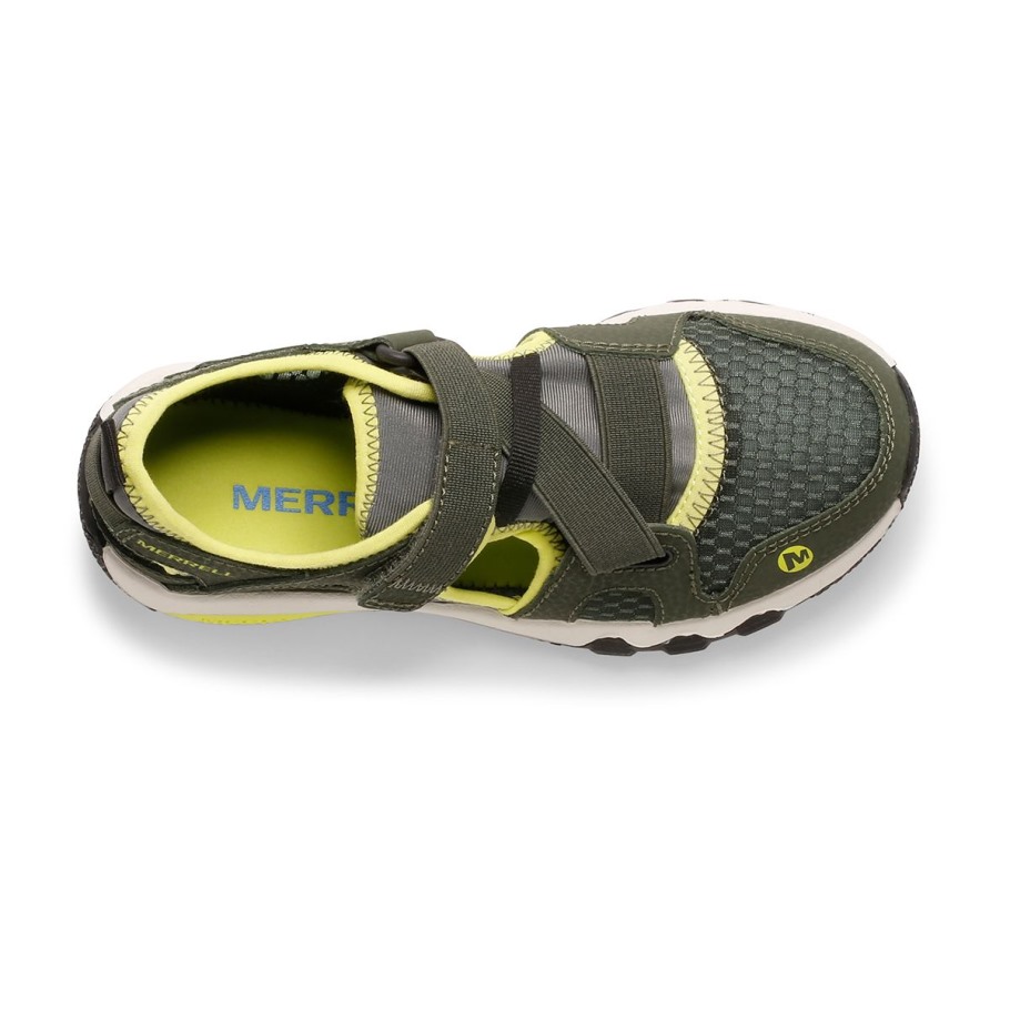 Little Kid's Hydro Free Roam Monarch Sandal Olive Lime Merrell