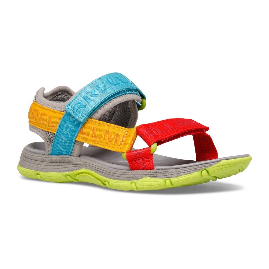 Little Kid's Kahuna Web Sandal Grey Logo Multi Merrell