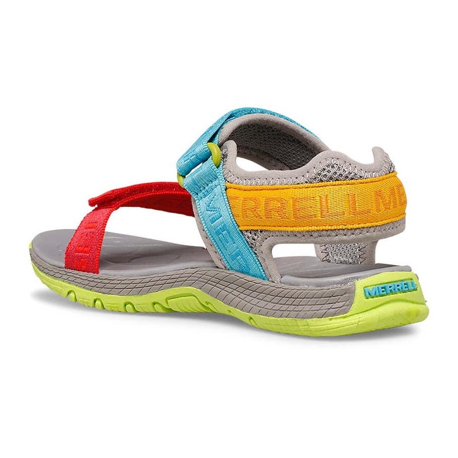 Little Kid's Kahuna Web Sandal Grey Logo Multi Merrell