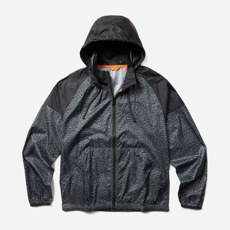 Men's Alder Packable Wind Shell Rock Mini Camo Print Merrell