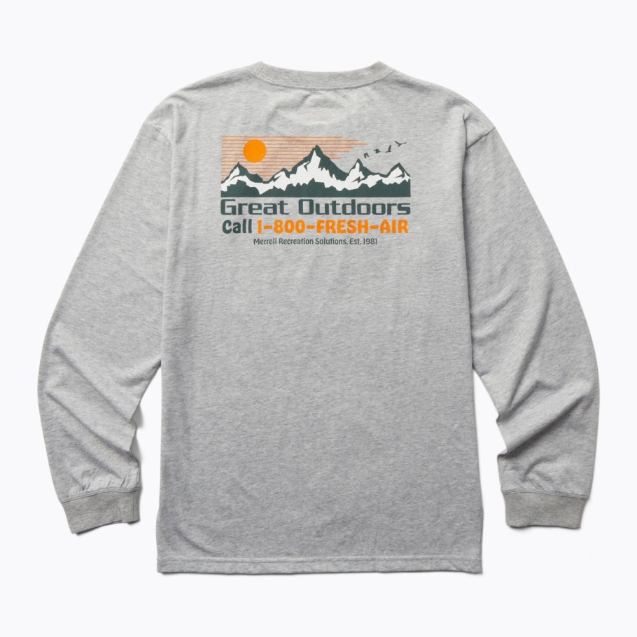Men's Great Outdoors Long Sleeve Tee Grey Heather Merrell