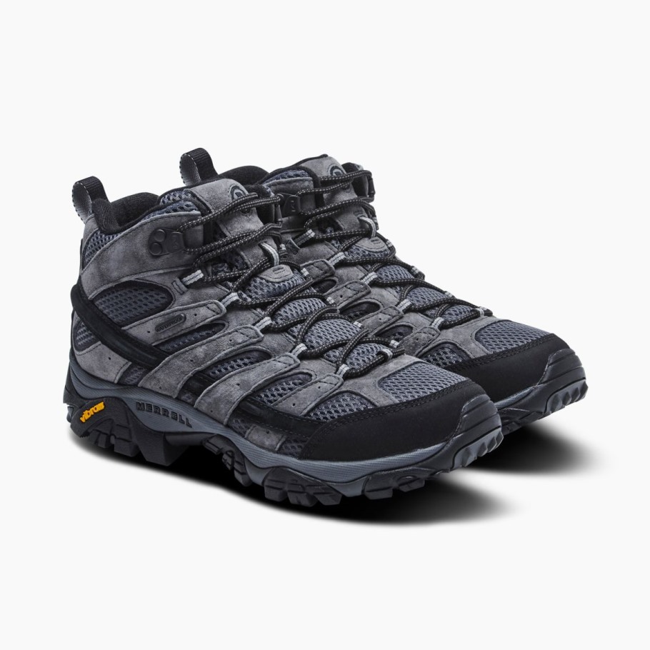 Men's Moab 2 Mid Waterproof Wide Width Granite Merrell