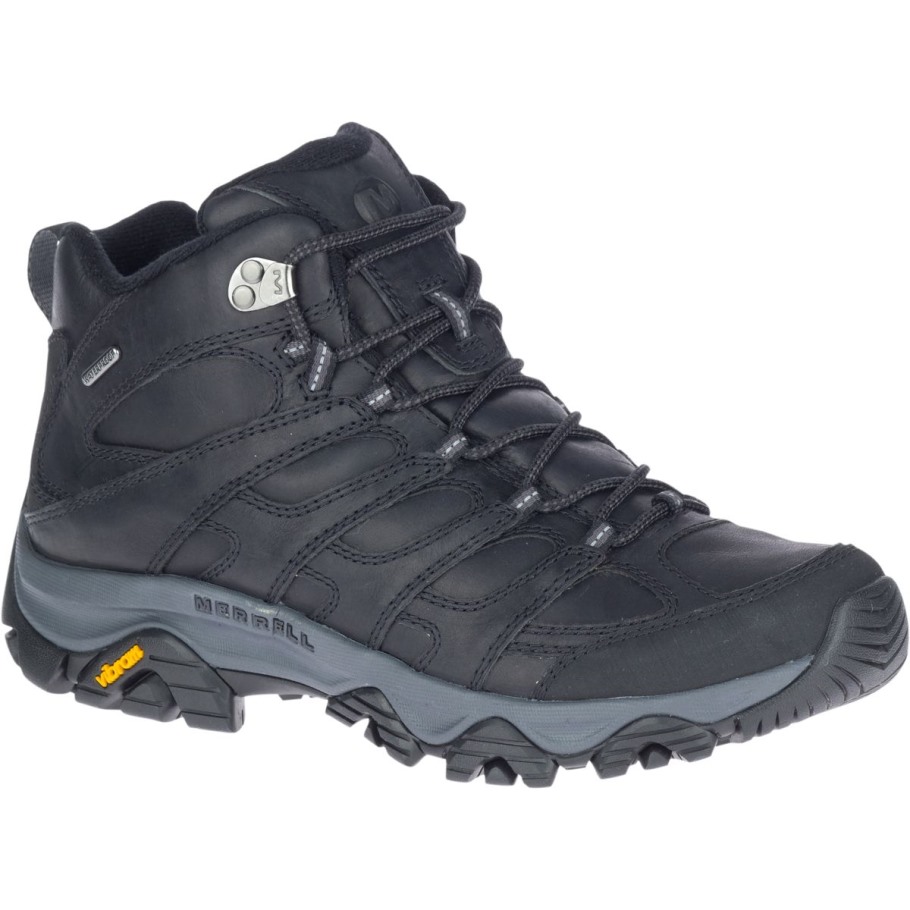 Men's Moab 3 Prime Mid Waterproof Wide Width Merrell Black