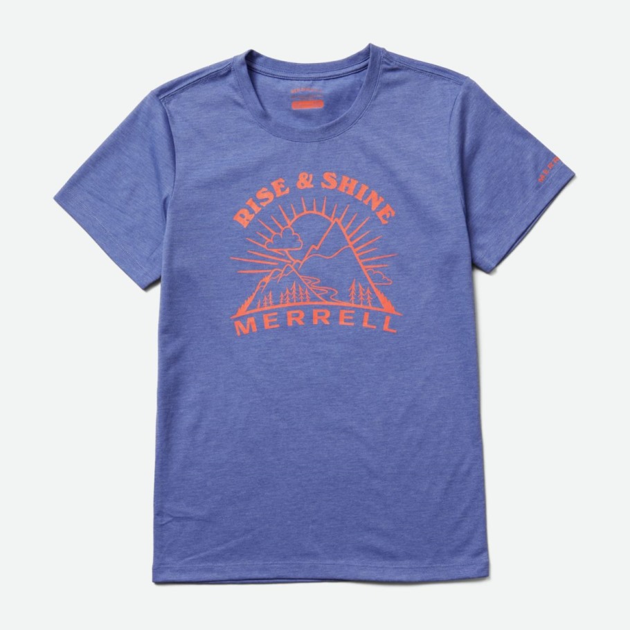 Merrell Baja Blue Heather Women's Rise and Shine Crew Tee