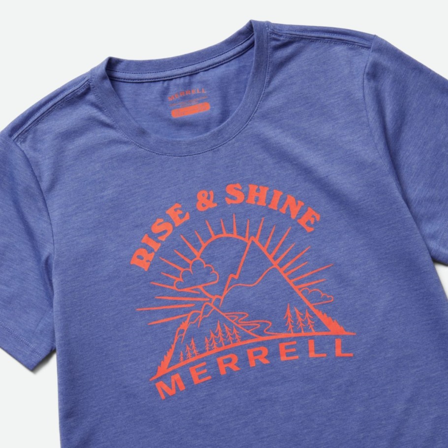 Merrell Baja Blue Heather Women's Rise and Shine Crew Tee