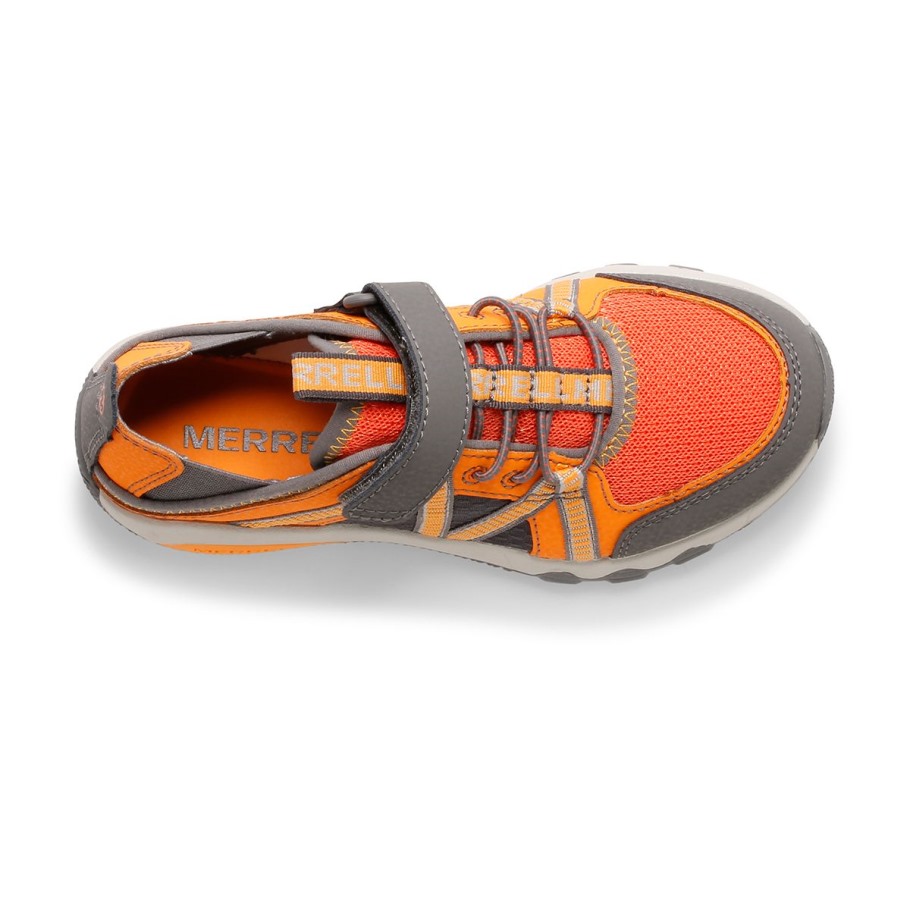 Merrell Big Kid's Hydro Free Roam Sandal Grey Orange