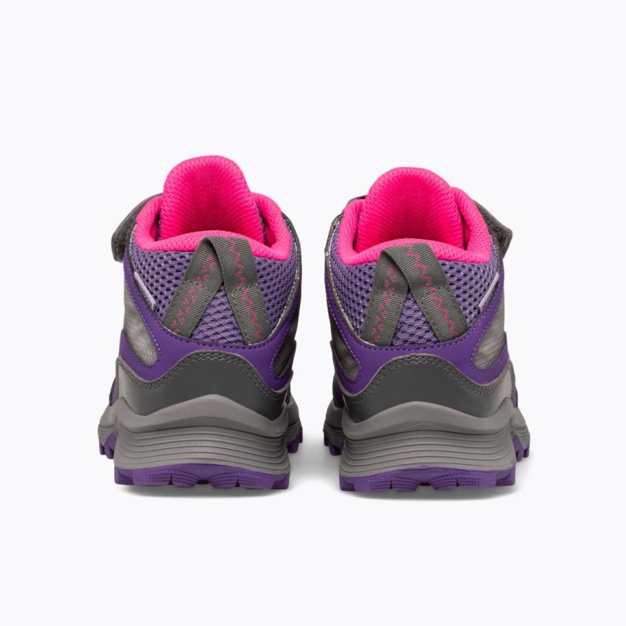 Merrell Big Kid's Moab Speed Mid A/C Waterproof Grey Pink Purple