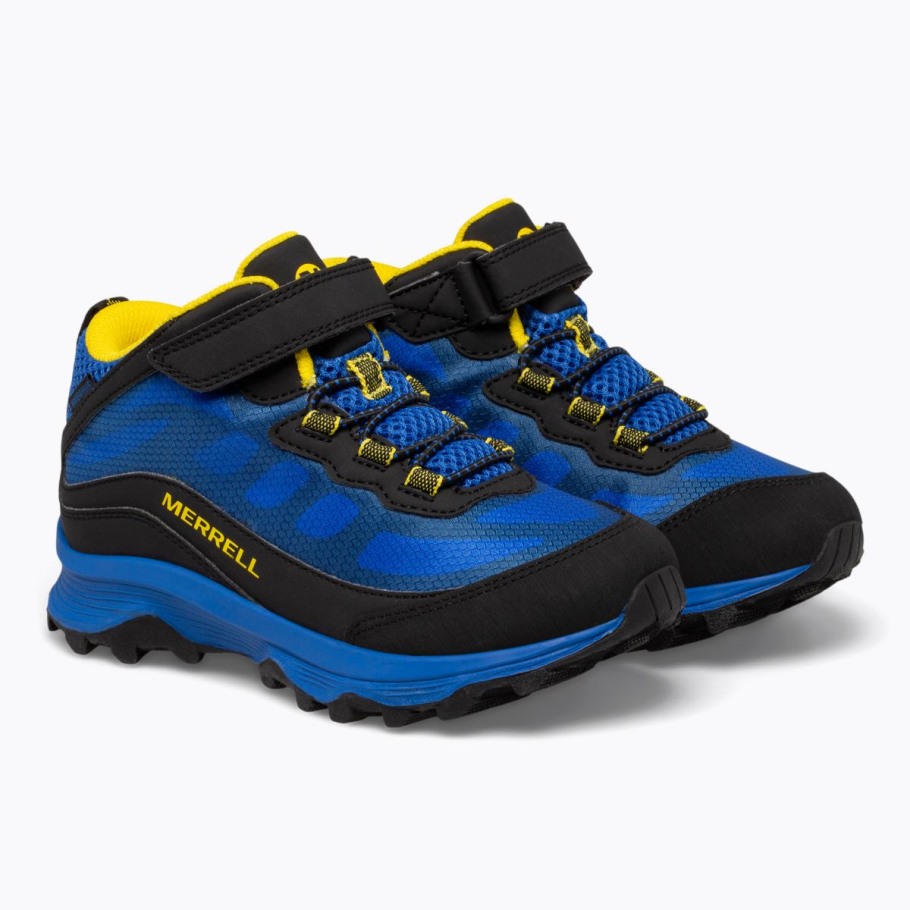 Merrell Black Royal Yellow Big Kid's Moab Speed Mid A/C Waterproof