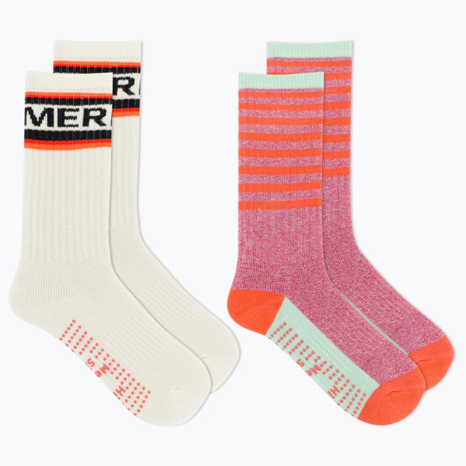 Merrell Coral Big Kid's Brushed Crew Sock 2-Pack