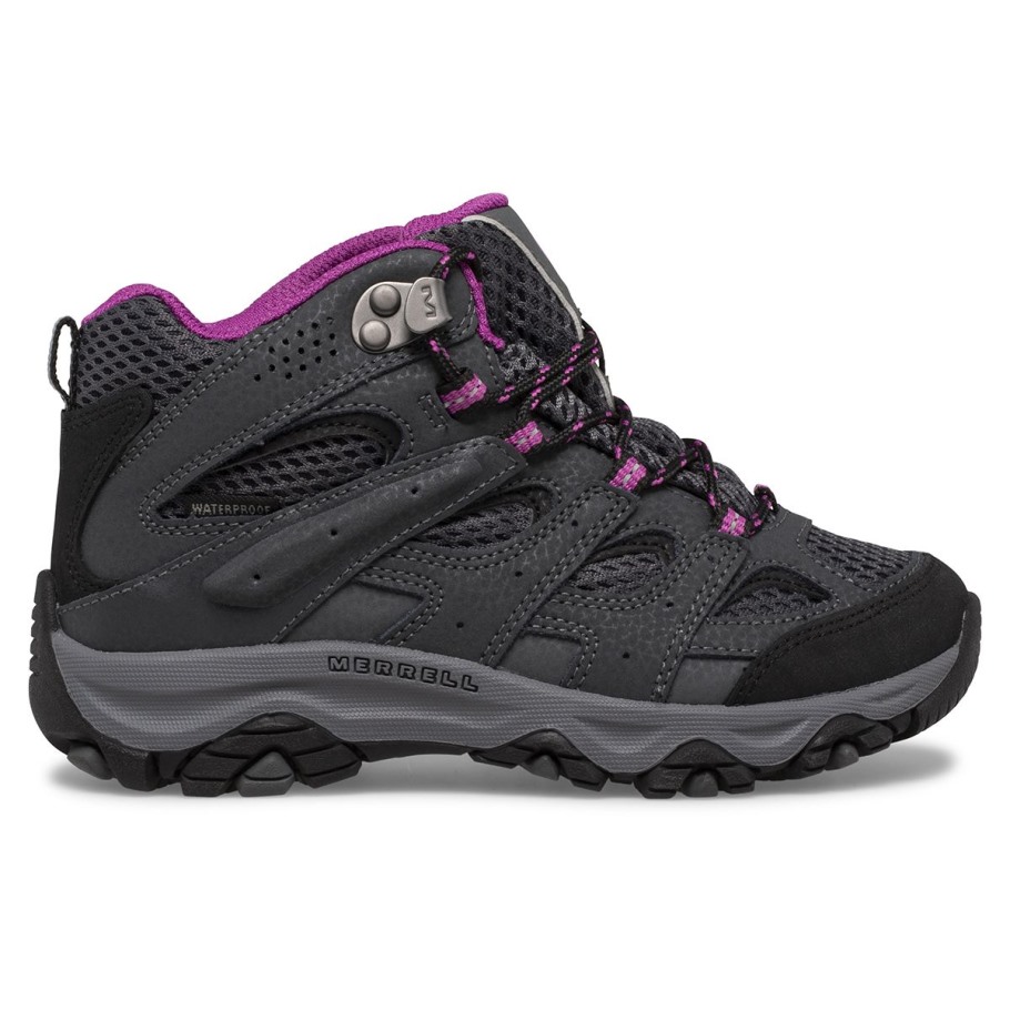 Merrell Granite Berry Big Kid's Moab 3 Mid Waterproof Boot