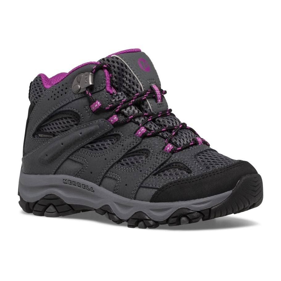 Merrell Granite Berry Big Kid's Moab 3 Mid Waterproof Boot