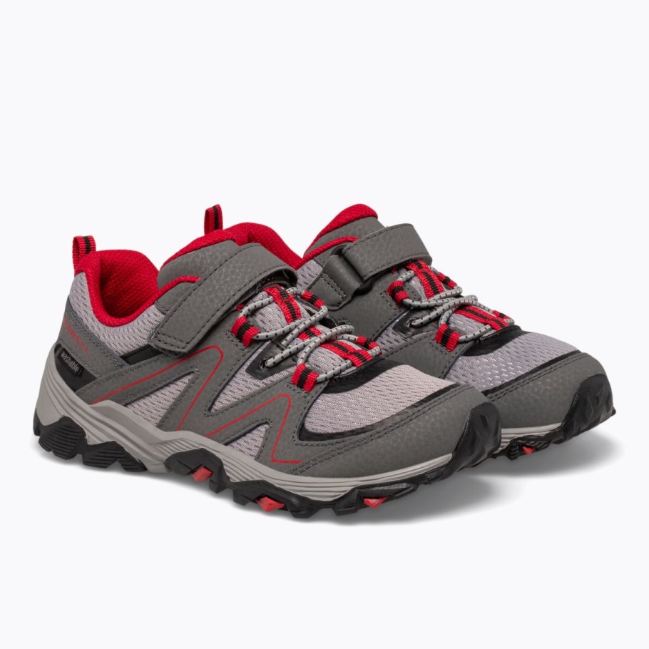 Merrell Grey Red Black Big Kid's Trail Quest
