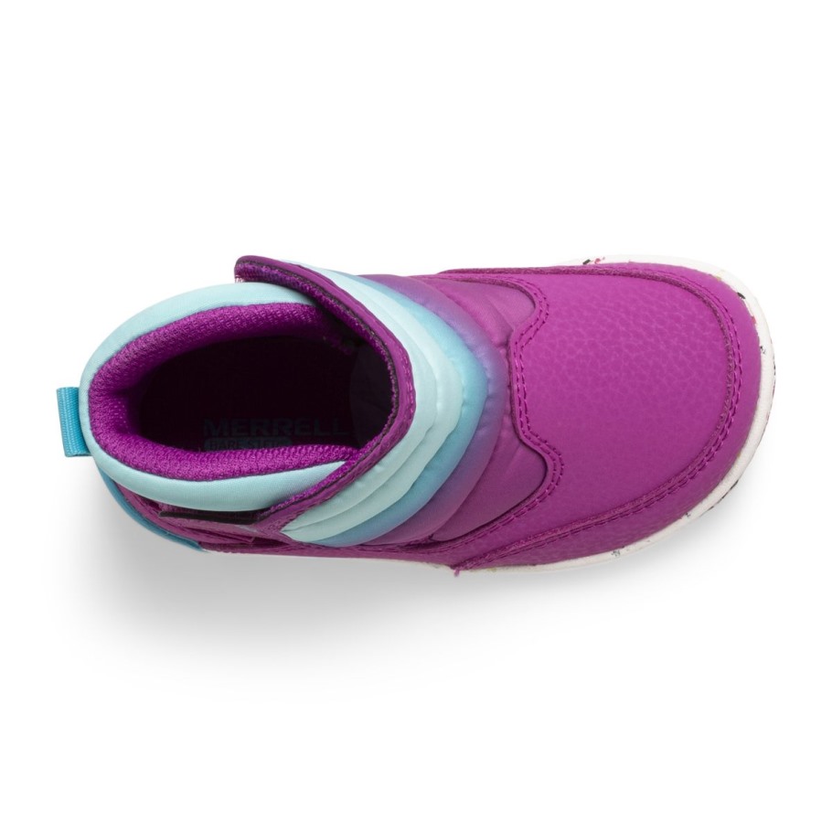 Merrell Little Kid's Bare Steps Puffer Boot Berry Turquoise