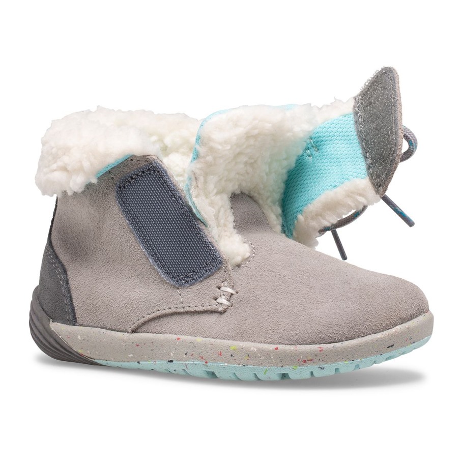 Merrell Little Kid's Bare Steps® Cocoa Jr. Boot Grey Turquoise