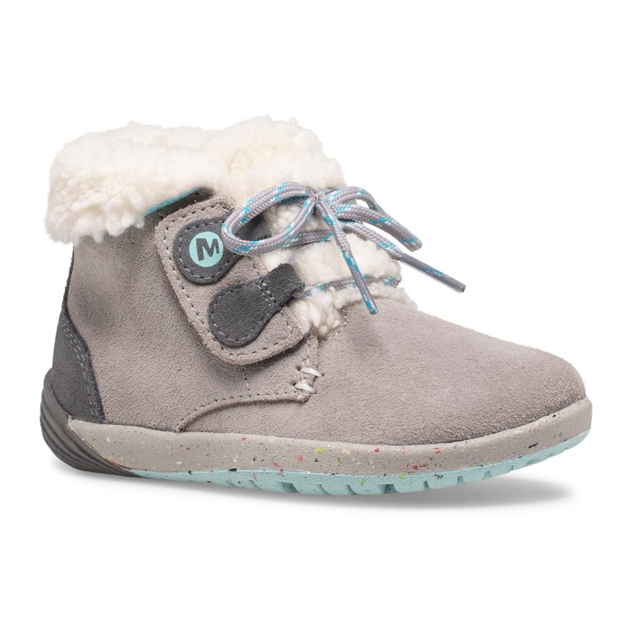 Merrell Little Kid's Bare Steps® Cocoa Jr. Boot Grey Turquoise
