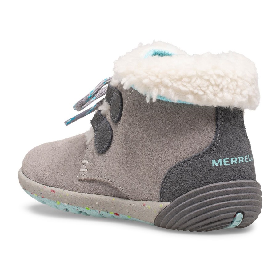 Merrell Little Kid's Bare Steps® Cocoa Jr. Boot Grey Turquoise