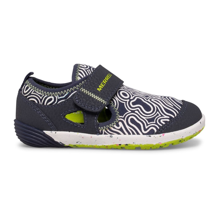 Merrell Little Kid's Bare Steps® H2O Chroma Sneaker Navy Lime