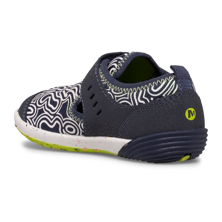 Merrell Little Kid's Bare Steps® H2O Chroma Sneaker Navy Lime