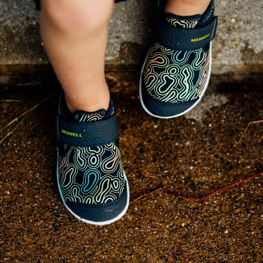 Merrell Little Kid's Bare Steps® H2O Chroma Sneaker Navy Lime