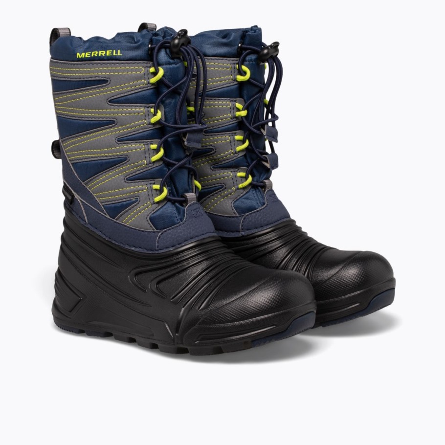 Merrell Navy Black Grey Big Kid's Snow Quest Lite 3.0 Waterproof
