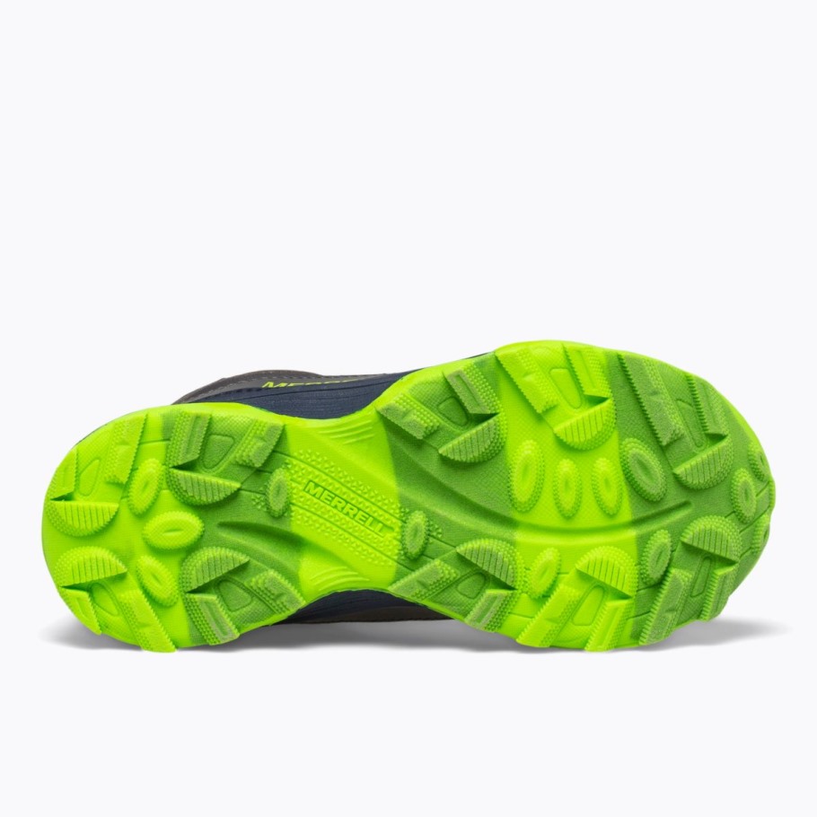 Merrell Navy Grey Lime Big Kid's Moab Speed Mid Waterproof