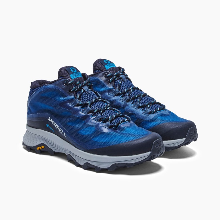 Merrell Navy Men's Moab Speed Mid GORE-TEX