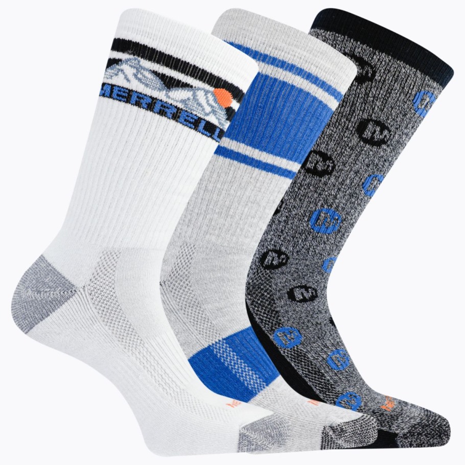 Merrell Repreve® Hiker Crew Sock 3-Pack Blue Assorted