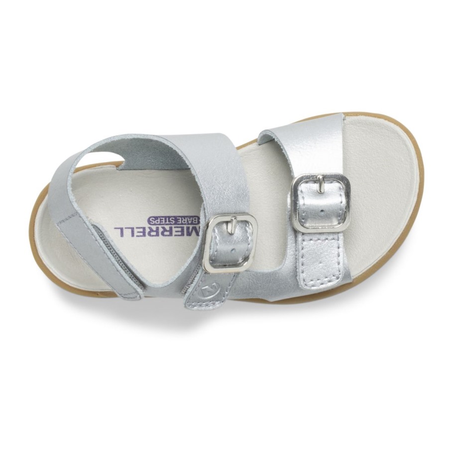 Merrell Silver Little Kid's Bare Steps® Sandal