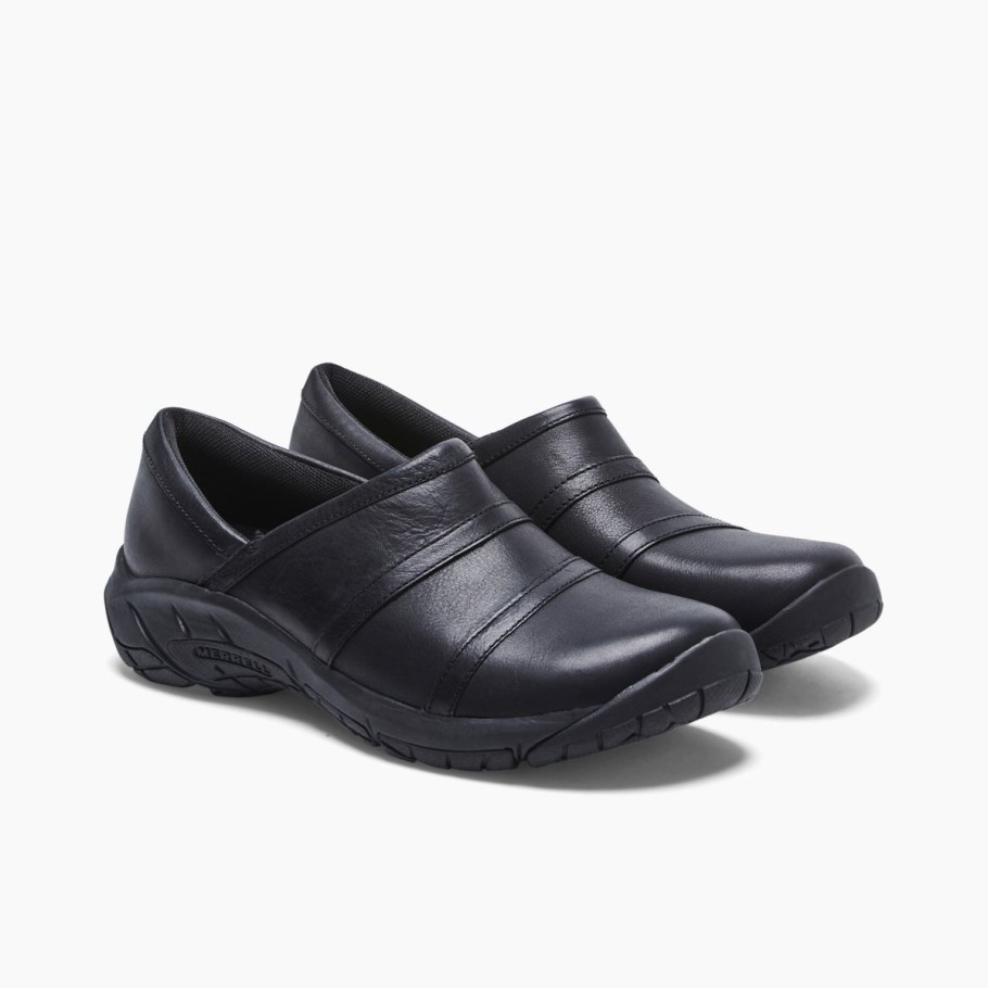 Women's Encore Moc 4 Leather Wide Width Merrell Black