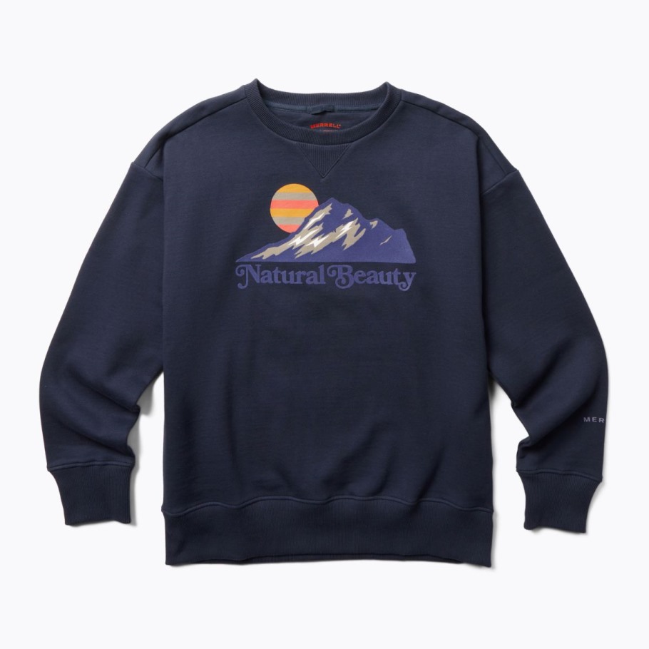 Women's Natural Beauty Crew Neck Fleece Navy Merrell